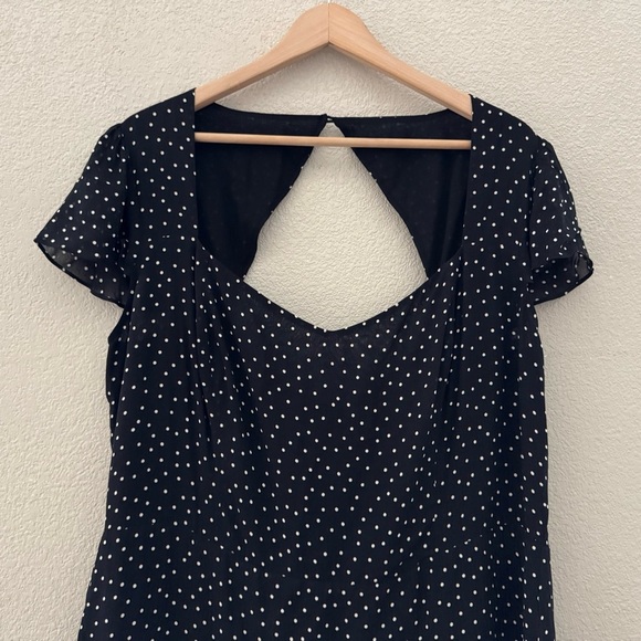 Reformation Rosi Dress Black Selene Dot Sweetheart Smocked Feminine Plus 18 NWT - Picture 8 of 14